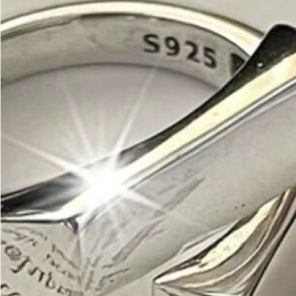 Sterling Silver 925 Interlocking Square Ring - Size 7 - Picture 3 of 4